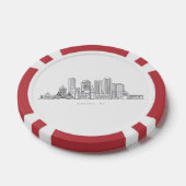 Minimalistische illustratie van de skyline van Bos Poker Chips (Enkel)