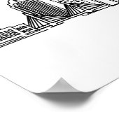 Minimalistische illustratie van de skyline van Bos Poster (Hoek)