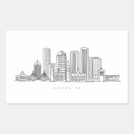 Minimalistische illustratie van de skyline van Bos Rechthoekige Sticker