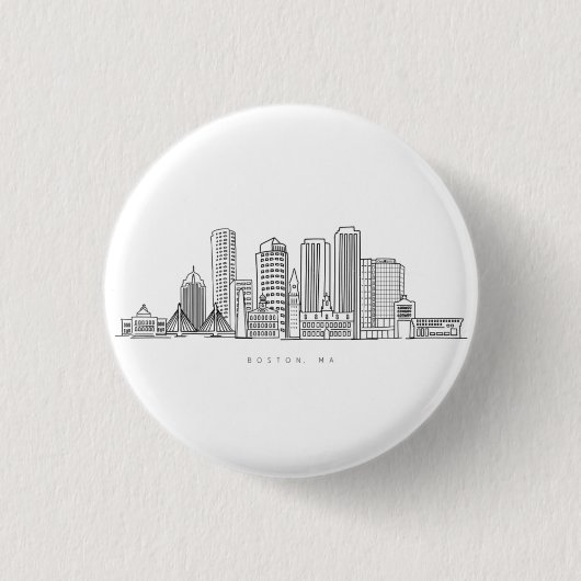 Minimalistische illustratie van de skyline van Bos Ronde Button 3,2 Cm (Voorkant)