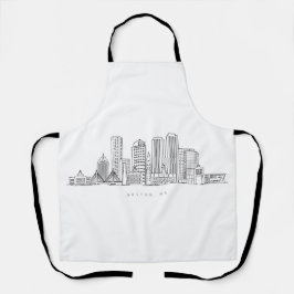 Minimalistische illustratie van de skyline van Bos Schort