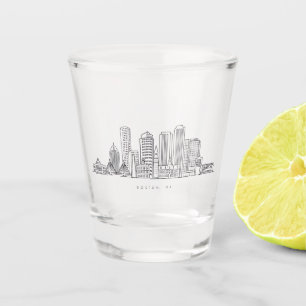 Minimalistische illustratie van de skyline van Bos Shot Glas