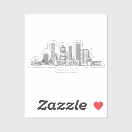 Minimalistische illustratie van de skyline van Bos Sticker (Vel)