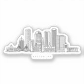 Minimalistische illustratie van de skyline van Bos Sticker (Voorkant)