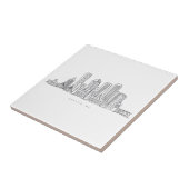 Minimalistische illustratie van de skyline van Bos Tegeltje (Zijkant)