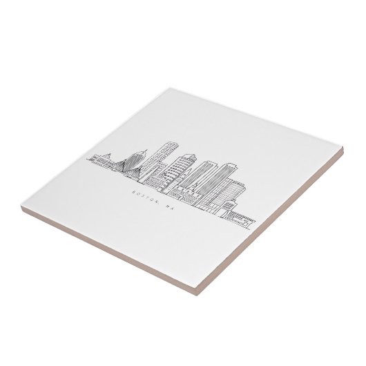 Minimalistische illustratie van de skyline van Bos Tegeltje (Zijkant)