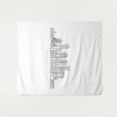 Minimalistische illustratie van de skyline van Bos Wandkleed (Voorkant (horizontaal))