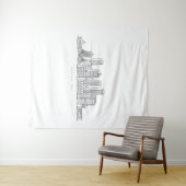 Minimalistische illustratie van de skyline van Bos Wandkleed (In Situ (horizontaal))