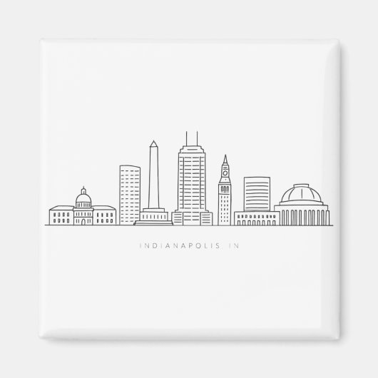 Minimalistische illustratie van de skyline van Ind Magneet (Voorkant)
