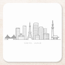 Minimalistische illustratie van de Tokyo-silhouett