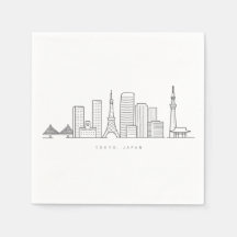 Minimalistische illustratie van de Tokyo-silhouett
