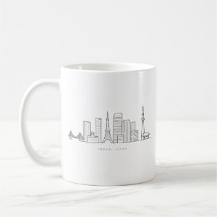 Minimalistische illustratie van de Tokyo-skyline Koffiemok
