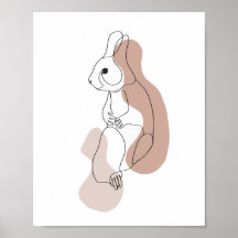 Minimalistische illustratie van een konijn in lijn