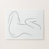 Minimalistische illustratie van het kunstvrouwelij legpuzzel (Horizontaal)