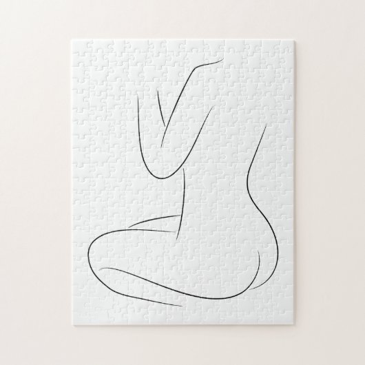 Minimalistische illustratie van het kunstvrouwelij legpuzzel (Verticaal)