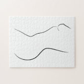 Minimalistische illustratie van het kunstvrouwelij legpuzzel (Horizontaal)