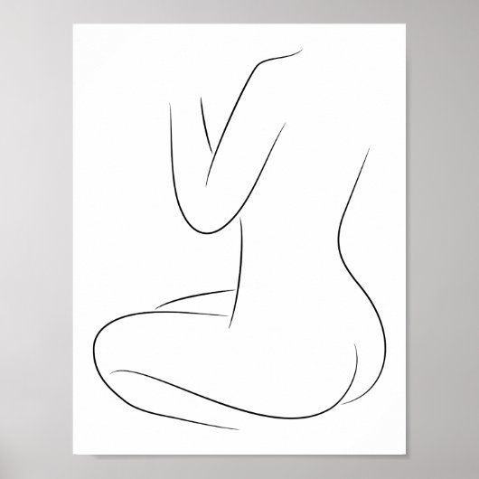 Minimalistische illustratie van het kunstvrouwelij poster (Voorkant)