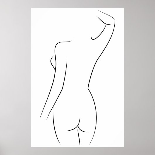 Minimalistische illustratie van het kunstvrouwelij poster (Voorkant)