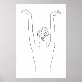 Minimalistische illustratie van het kunstvrouwelij poster