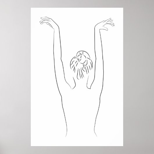 Minimalistische illustratie van het kunstvrouwelij poster (Voorkant)