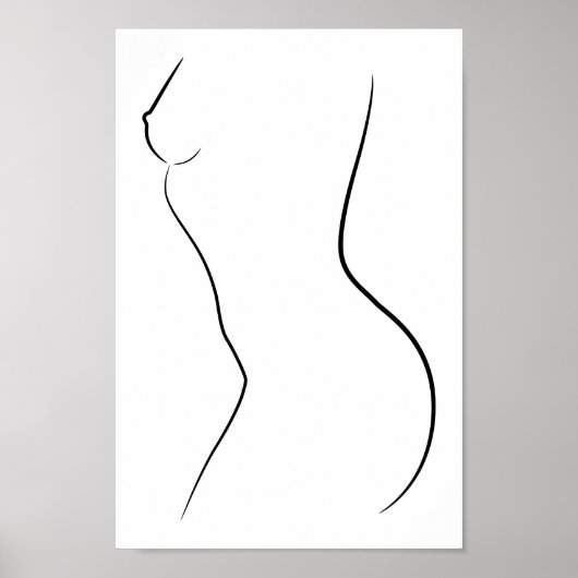 Minimalistische illustratie van het kunstvrouwelij poster (Voorkant)