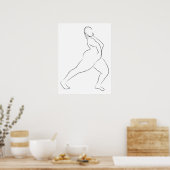 Minimalistische illustratie van het kunstvrouwelij poster (Keuken)