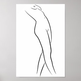 Minimalistische illustratie van het kunstvrouwelij poster