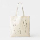Minimalistische illustratie van het kunstvrouwelij tote bag (Achterkant)