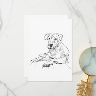 Minimalistische illustratie van Rottweiler-hondlie Bedankkaart