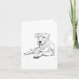 Minimalistische illustratie van Rottweiler-hondlie Feestdagen Kaart