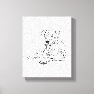 Minimalistische illustratie voor Rottweiler-honden Canvas Afdruk