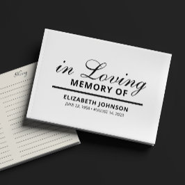 Minimalistische In Loving Memory Funeral  Gastenboek