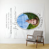 Minimalistische 'In Loving Memory' Herdenkings- Ro Wandkleed (In Situ (horizontaal))