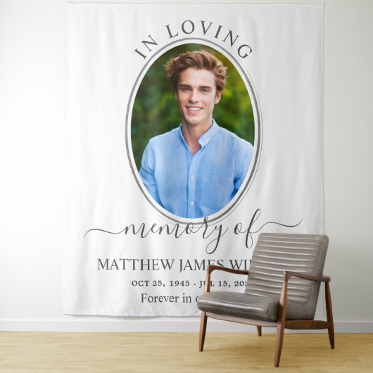 Minimalistische 'In Loving Memory' Herdenkings- Ro Wandkleed (In situ)