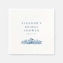 Minimalistische Indigo Blau Inkt Botanische Bruids Servet