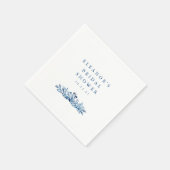 Minimalistische Indigo Blau Inkt Botanische Bruids Servet (Hoek)