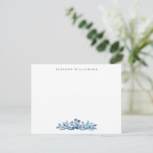 Minimalistische Indigo Blauwe Inkt Botanische Baby