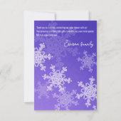 Minimalistische Indigo Sneeuwvlokken Baby Shower B Bedankkaart (Achterkant)