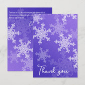 Minimalistische Indigo Sneeuwvlokken Baby Shower B Bedankkaart (Voorkant / Achterkant)