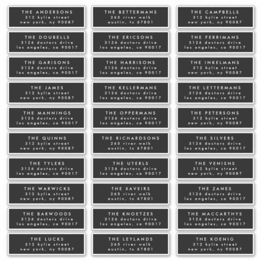 MINIMALISTISCHE individuele bruiloft gastadres Sticker (Voorkant)