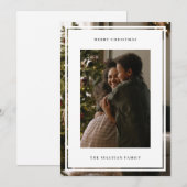 Minimalistische ingelijste foto feestdagenkaart (Voorkant / Achterkant)