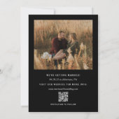 Minimalistische ingelijste foto QR-website trouwda Save The Date (Achterkant)