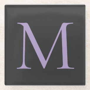 Minimalistische Initiaal letter Monogram Modern Glazen Onderzetter