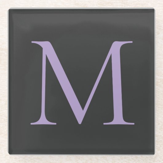 Minimalistische Initiaal letter Monogram Modern Glazen Onderzetter (Voorkant)