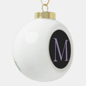 Minimalistische Initiaal letter Monogram Modern Keramische Bal Ornament (Links)