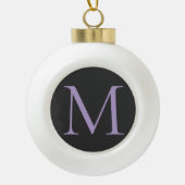 Minimalistische Initiaal letter Monogram Modern Keramische Bal Ornament (Voorkant)