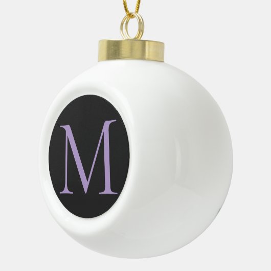 Minimalistische Initiaal letter Monogram Modern Keramische Bal Ornament (Rechts)