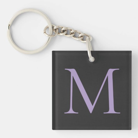 Minimalistische Initiaal letter Monogram Modern Sleutelhanger (voorkant)