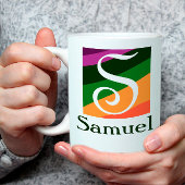 Minimalistische Initiaal letter S met geometrische Koffiemok