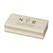 Minimalistische Initialen Bloemenpaar Retouradres Rubberstempel (Stempel)